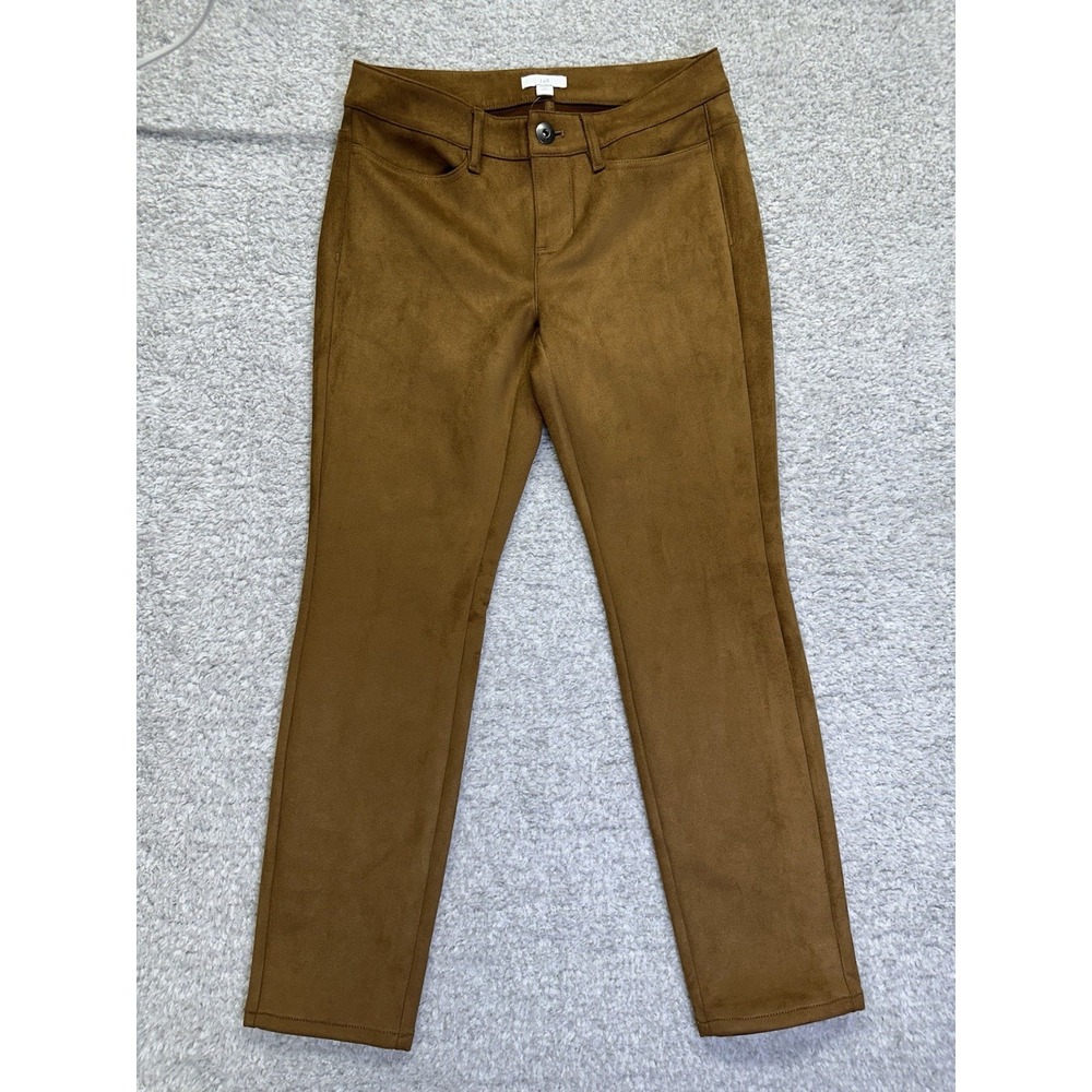 J. Jill‎ Women's New Faux Suede Luxe Taylor Pants Ankle Straight Slim Leg 2P